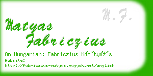 matyas fabriczius business card